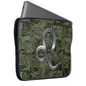 Leo Zodiac Sign auf der Olive Green Digital Camouf Laptopschutzhülle (Vorne Rechts)