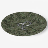 Leo Zodiac Sign auf der Olive Green Digital Camouf Pappteller (Schrägansicht)