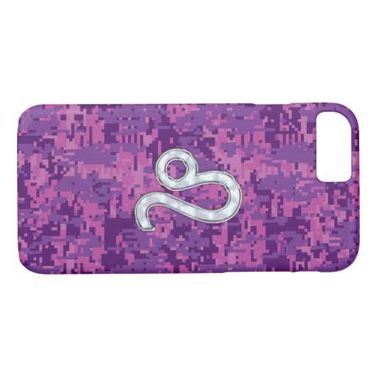 Leo Zodiac Sign auf Fuchsia Camouflage Case-Mate iPhone Hülle (Rückseite (Horizontal))
