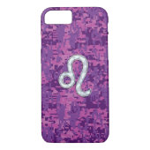 Leo Zodiac Sign auf Fuchsia Camouflage Case-Mate iPhone Hülle (Rückseite)