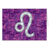 Leo Zodiac Sign auf Fuchsia Digital Camouflage (Vorderseite (Horizontal))