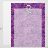 Leo Zodiac Sign auf Fuchsia Digital Camouflage (Vorne/Hinten)