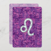Leo Zodiac Sign auf Fuchsia Digital Camouflage (Vorne/Hinten)