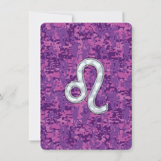 Leo Zodiac Sign auf Fuchsia Digital Camouflage (Vorderseite)