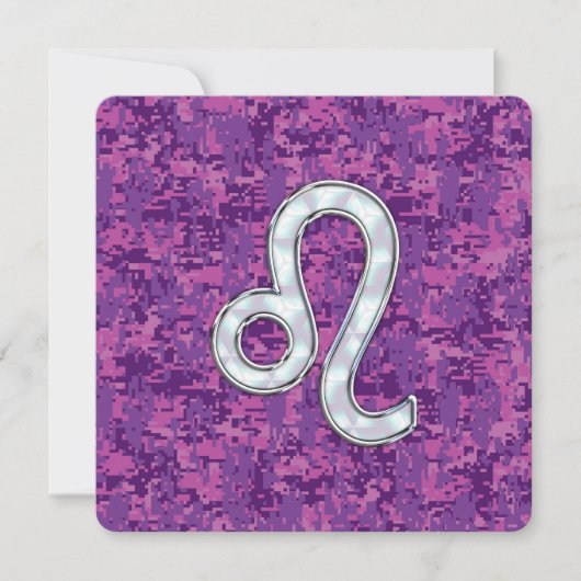 Leo Zodiac Sign auf Fuchsia Digital Camouflage (Vorderseite)