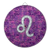 Leo Zodiac Sign auf Fuchsia Digital Camouflage Dartscheibe (vorne)