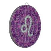 Leo Zodiac Sign auf Fuchsia Digital Camouflage Dartscheibe (Vorderseite Links)