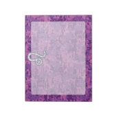 Leo Zodiac Sign auf Fuchsia Digital Camouflage Notizblock (Rotiert)