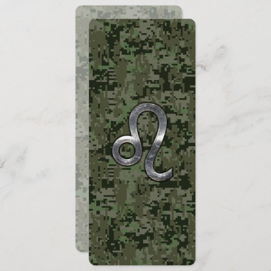 Leo Zodiac Sign auf Green Digital Camouflage (Vorne/Hinten)