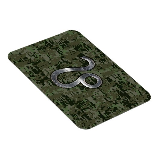 Leo Zodiac Sign auf Green Digital Camouflage Magnet (Rechte Seite)