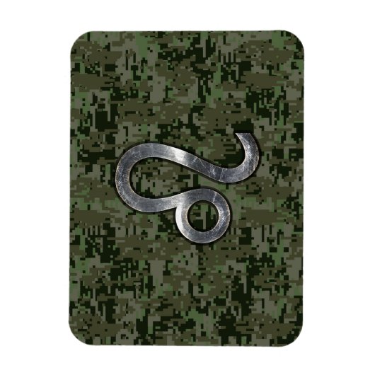 Leo Zodiac Sign auf Green Digital Camouflage Magnet (Vertikal)