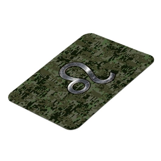 Leo Zodiac Sign auf Green Digital Camouflage Magnet (Linke Seite)