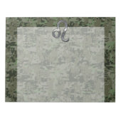 Leo Zodiac Sign auf Green Digital Camouflage Notizblock (Vorderseite)