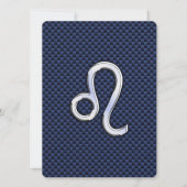 Leo Zodiac Sign auf Navy Blue Carbon Fibre Print (Vorderseite)