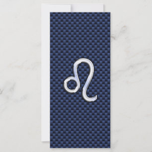 Leo Zodiac Sign auf Navy Blue Carbon Fibre Print