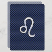 Leo Zodiac Sign auf Navy Blue Carbon Fibre Print (Vorne/Hinten)