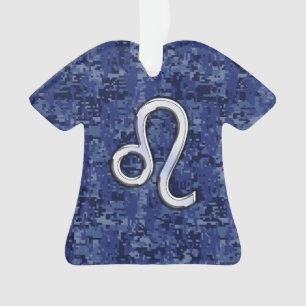 Leo Zodiac Sign auf Navy Blue Digital Camouflage Ornament