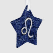 Leo Zodiac Sign auf Navy Blue Digital Camouflage Ornament (Vorderseite)