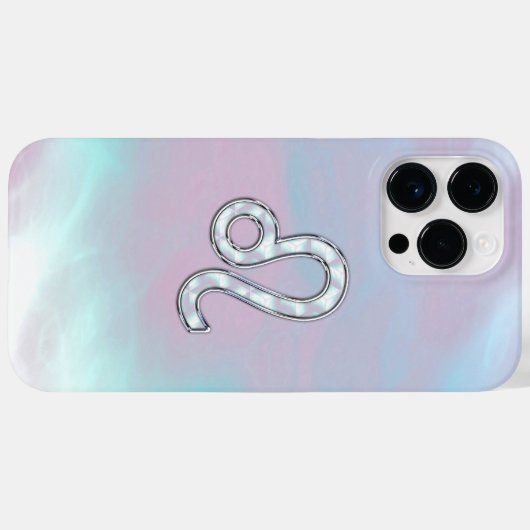 Leo Zodiac Sign auf Pastels Nacre Style Case-Mate iPhone Hülle (Rückseite (Horizontal))