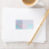 Leo Zodiac Sign auf Pastels Nacre Style Print Adressaufkleber (Insitu)
