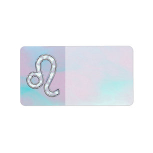 Leo Zodiac Sign auf Pastels Nacre Style Print Adressaufkleber