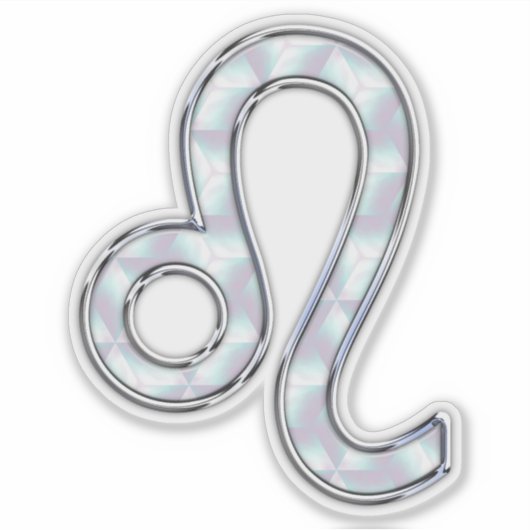 Leo Zodiac Sign auf Pastels Nacre Style Print Aufkleber (Vorderseite)
