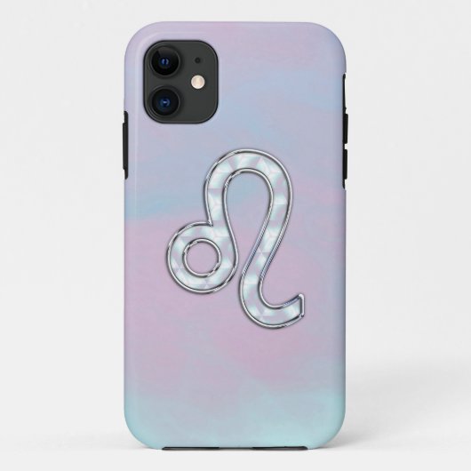 Leo Zodiac Sign auf Pastels Nacre Style Print Case-Mate iPhone Hülle (Rückseite)