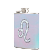 Leo Zodiac Sign auf Pastels Nacre Style Print Flachmann (Links)