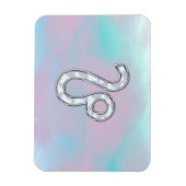 Leo Zodiac Sign auf Pastels Nacre Style Print Magnet (Vertikal)