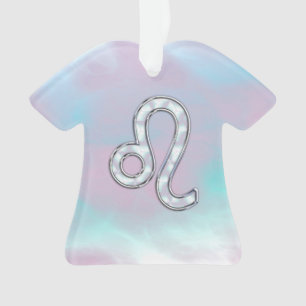 Leo Zodiac Sign auf Pastels Nacre Style Print Ornament