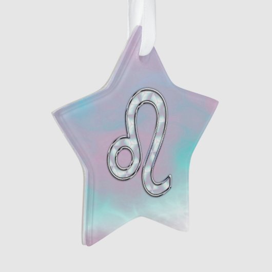 Leo Zodiac Sign auf Pastels Nacre Style Print Ornament (Vorderseite)