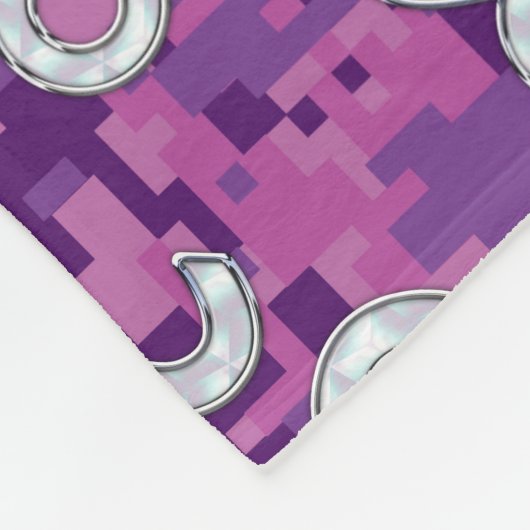 Leo Zodiac Sign auf Pink Fuchsia Digital Camouflag Fleecedecke (Ecke)