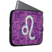 Leo Zodiac Sign auf Pink Fuchsia Digital Camouflag Laptopschutzhülle (Vorne Rechts)