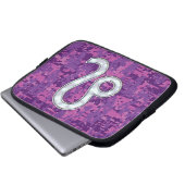 Leo Zodiac Sign auf Pink Fuchsia Digital Camouflag Laptopschutzhülle (Vorne Knopf)