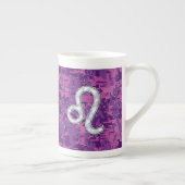 Leo Zodiac Sign auf Pink Fuchsia Digital Camouflag Porzellantasse (Rechts)