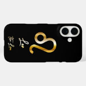 Leo Zodiac Sign, Black & Gold Case-Mate iPhone Hülle (Rückseite (Horizontal))