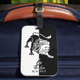 Leo Zodiac Sign Black & White Luggage Tag Gepäckanhänger