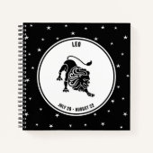 Leo Zodiac Sign, Black & White Notebook Notizblock (Vorderseite)