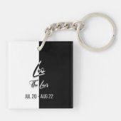 Leo Zodiac Sign, Black & White Schlüsselanhänger (Rückseite)