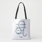 Leo Zodiac Sign Fusion Zitat Blau & Weiß Tasche (Vorderseite)