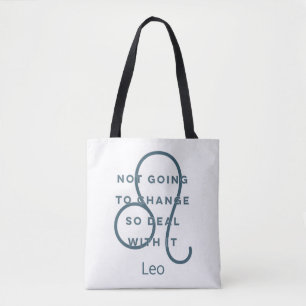 Leo Zodiac Sign Fusion Zitat Blau & Weiß Tasche