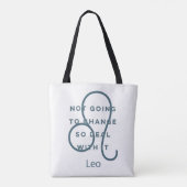 Leo Zodiac Sign Fusion Zitat Blau & Weiß Tasche (Rückseite)