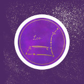 Leo Zodiac Sign Gold Foil Constellation Runder Aufkleber