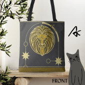 Leo Zodiac Sign Gold Yellow Gray Mandala Tasche