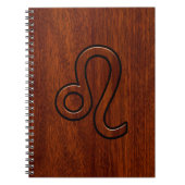 Leo Zodiac Sign im braunen Mahagoni-Holzstil Notizblock (Vorderseite)