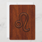 Leo Zodiac Sign im Mahagoniholz (Vorderseite)