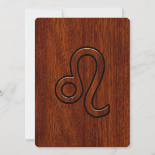 Leo Zodiac Sign im Mahagoniholz