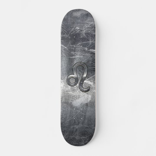 Leo Zodiac Sign in Grunge Bedrückte Dekoration Skateboard (Vorderseite)