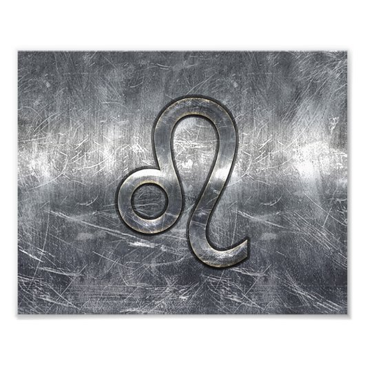 Leo Zodiac Sign in Grunge Distressed Style Fotodruck (Vorne)