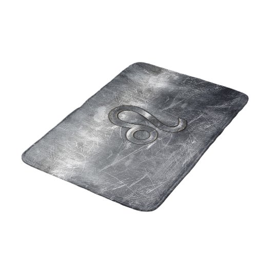 Leo Zodiac Sign in Industrial Style Badematte (Schrägansicht)